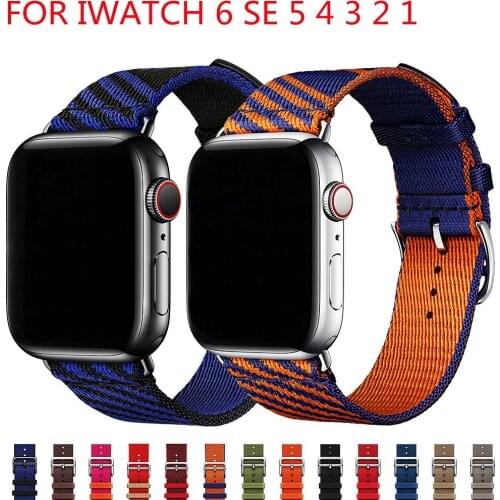 Premium-Grade Nylon Braid Jumping Single Tour Watch Strap for Apple Watch 3 4 5 6 SE 40mm 44mm 38mm 42mm Watch Band for iWatch
