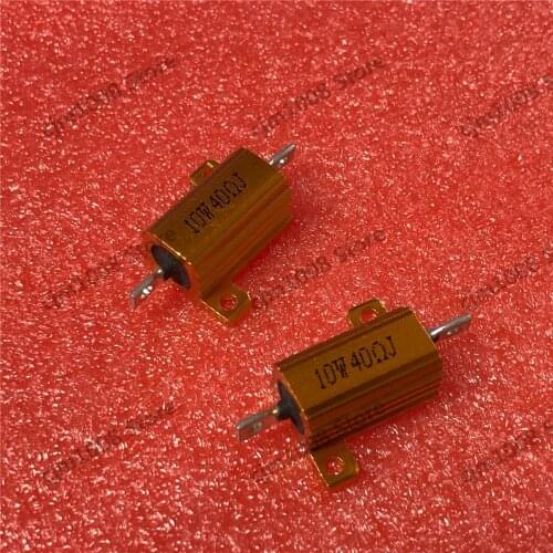 RX24-10W 40R 40RJ Power Metal Shell Case Gold Aluminium Case Wirewound Resistor 10W 40ohm 5% Automobile LED lamp resistors