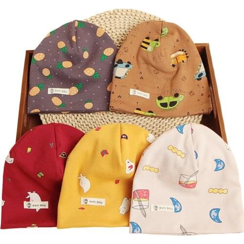 Brand Baby Hat Knit Cotton Cartoon Dinosaur Pattern Baby Caps Boy Girl Spring Autumn Winter Childrens Hats Child Beanies