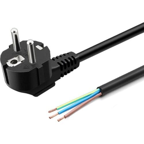 AC Power Cord hree core. No tail European PLUG PC LCD LED Cable Prong Laptop,1.5M Pure copper power cord