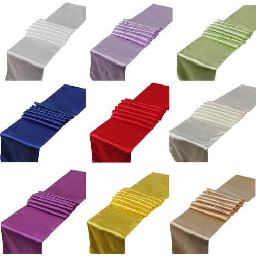 1pcs Solid Color Satin Table Runner Sashes Table Cover For Home Wedding Banquet Festival Party Catering Hotel Table Decoration