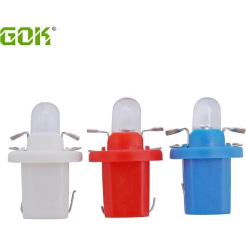 100pcs T5 led B8.5 bulb 1led Car Auto LED Indiator Gauge Lights Interior Dashboard Dash Side Lamp Red White Blue DC12V