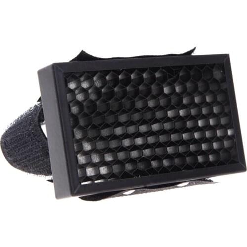 Flash Honeycomb Grid Spot Filter Honey Comb Diffuser Bouncer with Adjustable Fastening Tape for Speedlight Speedlite Universal