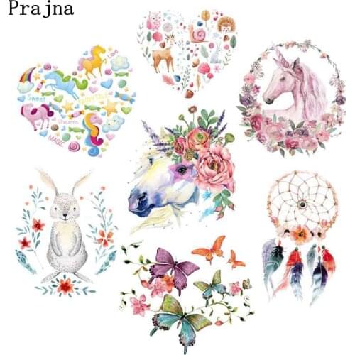 Unicorn Butterfly Patches Iron-On transfers For Clothing DIY Cartoon Animal Thermal Stickers On Clothes Heat Transfer Patches