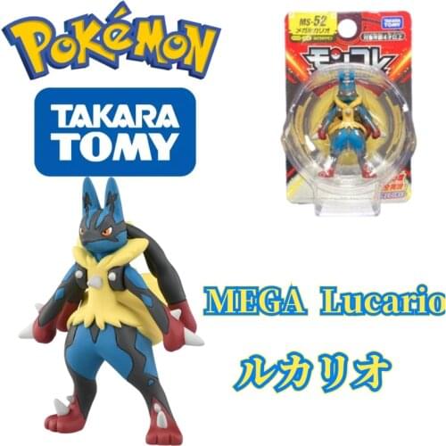 TOMY MS-52 Pokemon Figures Handsome MEGA Lucario Toys High-Quality Exquisite Appearance Perfectly Reproduce Anime Collection
