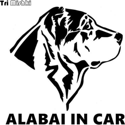Tri Mishki HZX320# 15*15.2cm alabai in car car sticker auto funny vinyl decal dog car sticker