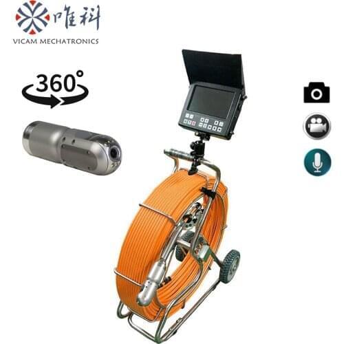 Vicam 360 degree Rotation DVR recorder camera 120m Pipe Sewer Inspection Video Camera Drain Pipe Sewer Inspection Camera System