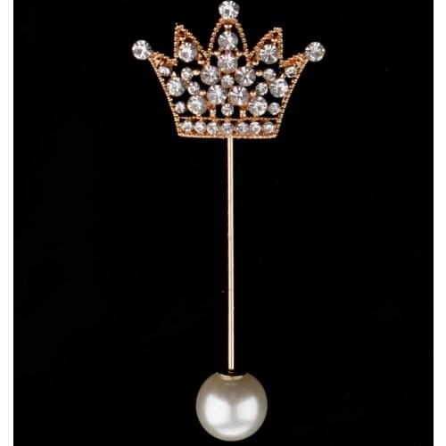 Vintage Royal Queen Crown Cross Lapel Stick Pin Tie Hat Scarf Badge Brooch