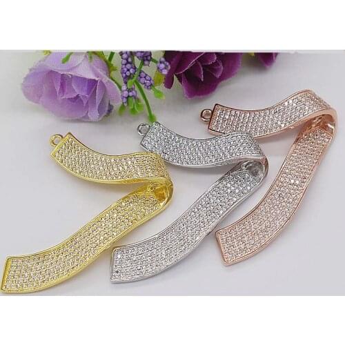 High-grade microscope zircon Diy hand-string materials L - shaped tassel pendant fashion long sweater chain link clasp