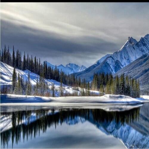 Wellyu Custom large - scale murals River snow plateau 3D landscape background wall wallpaper papel de parede para quarto