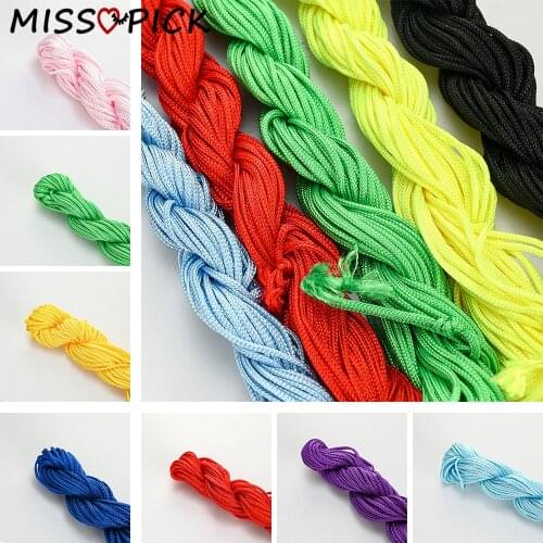 1/2/5rolls 1.0mm/1.5mm 26 Colors Nylon Braided Cord String Cotton Thread Rope for Making Jewelry DIY Bracelet Craft Wholesale