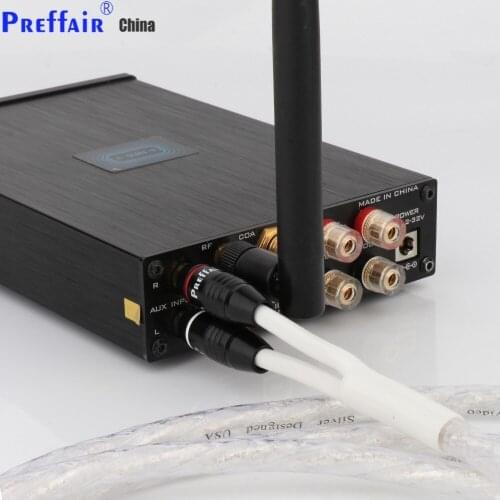 1PC hifi 3.5mm to 2rca cable high end silver-plated PC Mobilephone Amplifier Interconnect 3.5 Jack to RCA Cable