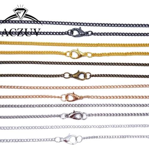 120Pcs 3x4mm 20cm Bracelet 40cm to 80cm Metal Curb Chains Pendant Necklace Poket Watch Chain Findings Accessories