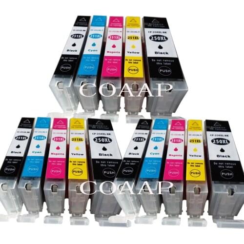 15 Pack Compatible ink Cartridge For CANON 250 251 PIXMA MG6320 MG7120 iP8720 MG7520 printer with Chip full ink pgi250 cli251