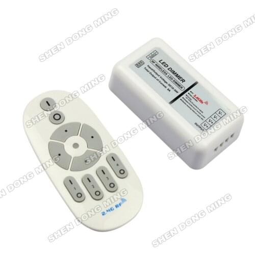 2.4G LED Dimmer 12V/24V 8A RF Wireless 2.4G Remote 192Watt for LED RGB Strip, Free Shipping