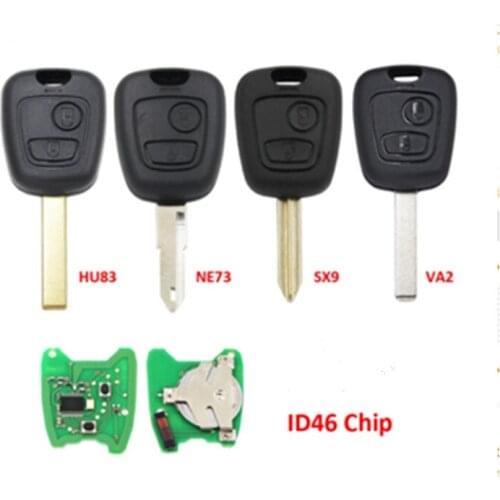 2 Button Remote Key 433Mhz ID46 PCF7961 Chip for Peugeot 106 206 306 407 for Citroen C1 C2 C3 C4 Saxo Picasso Xsara