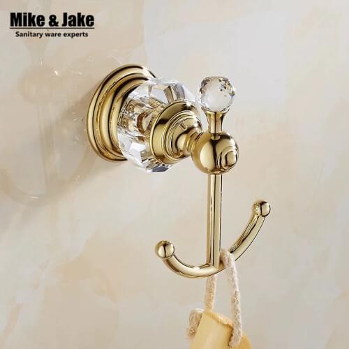 2016 golden crystal Robe Hook,Clothes Hook, Golden finish bath hardware accessory home decoration