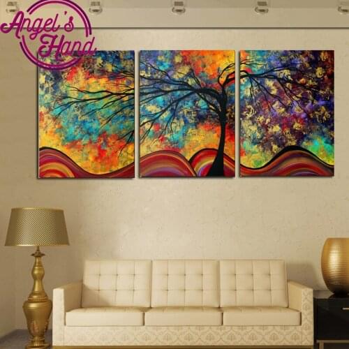 3pcs,5D,diy,Landscape tree Diamond Painting,Cross Stitch,Full,Diamond Embroidery,5d Diamond,Mosaic,pattern,beaded embroidery
