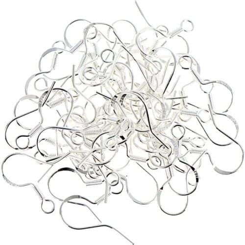 50pcs Silver Plated Earring French Hooks Ear Wires DIY Earring Hooks Ball Jewelry Accessory Ear Hooks Wholesale
