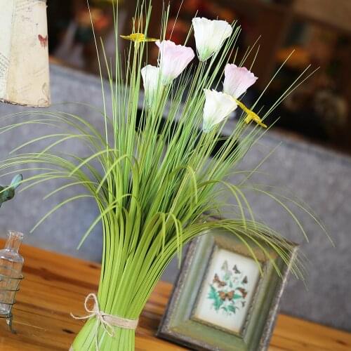 59cm 5 Heads Balloon Flower Silk Flower Artificial Plant Simulation Leaf Onion Grass For Wedding Garden Party Decoration
