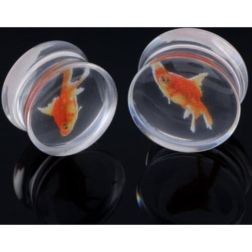 2PCS Acrylic Fishing Plugs and Tunnels Saddle Ear Plugs Piercing Earrings Ear Expanders Stretchers Ear Gauges Sex Body Jewelry