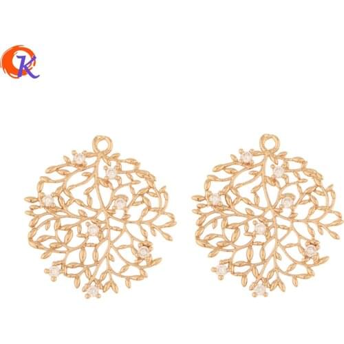 Cordial Design 50Pcs 26*28MM Jewelry Accessories/CZ Charms/Earring Findings/Round Shape/DIY Earring Connectors/Hand Made/Pendant