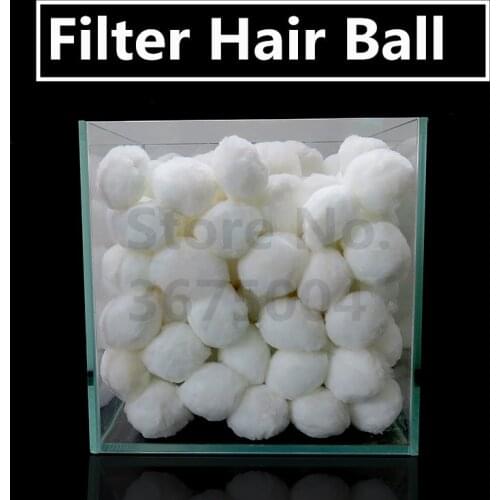 White small Biochemical Hair Ball Fish Tank Filter Media NO2 NO3 Removal Nitrifying Bacteria Aquarium Filter Accessories