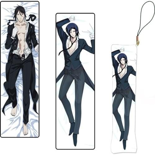 Black Butler Anime Keychain Figure Sebastian Michaelis Ciel Grell Pillow Mini Dakimakura Kuroshitsuji Key Chain Phone Strap