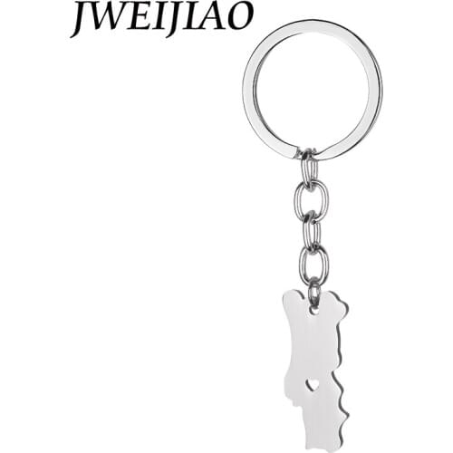 JWEIJIAO Portugal National Map Pendant Keychains Gift Travel Adventurer Geometric Key Ring World Map Charm Jewelry SKU23