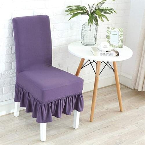 Meijuner New Chair Cover Strecth Print Pattern Ruffled Long Skirt Slipcover Spandex Chair Protectors For Home Party WeddingY385
