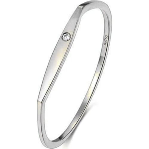 EDI Solitaire Diamond Wedding Band 14K White Gold G/SI Natural Diamond Tail Ring Birthday Jewelry Gift For Women