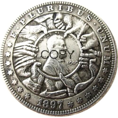 HB(55)US Hobo 1897 Morgan Dollar Silver Plated Copy Coins