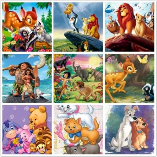 Disney Anime Canvas Paintings Lion King and Fawn Bambi Art Prints and Posters wall art pictures for living room home Decoration