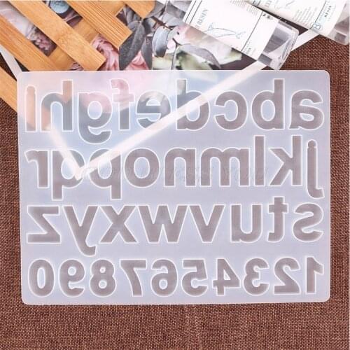 Crystal Epoxy Resin Mold Alphabet Letter Number Pendant Casting Silicone Mould DIY Crafts Jewelry Key Chain Making Tools