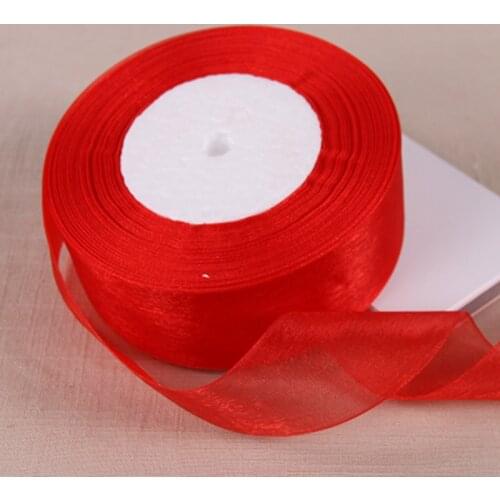 10 yards/lot) 2'' (50mm) organza ribbons wholesale gift wrapping decoration Christmas ribbons Red 1026