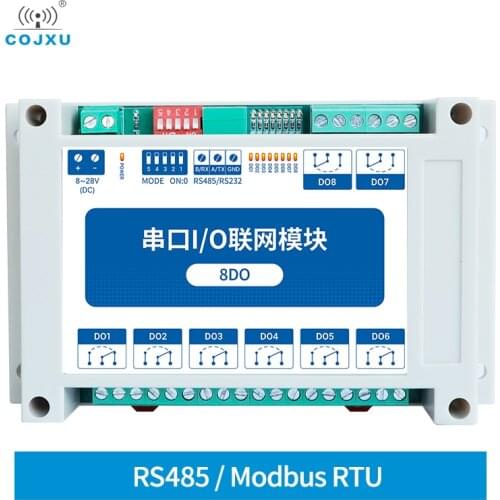 MA01-XXCX0080 8DO Modbus RTU Industrial Grade Serial Port I/O Networking Module RS485 Interface 8 Digital Outputs