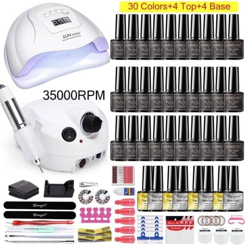 Manicure Set for Nail 30/24/18 Kind Nail Polish Kit with 114W Nail lamp Nail drill Machine Acrylic Kit Nail Art Tools Nail Tool