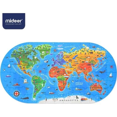 Mideer 100pcs Map Jigsaw Puzzle Toys Childrens Puzzle Jigsaw Kids Cognitive Baby Early Education Puzzle Gift Box Baby Toy