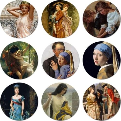 58mm Famous painting Adorable Badge Brooch Pin Accessories For Clothes Backpack Decoration gift