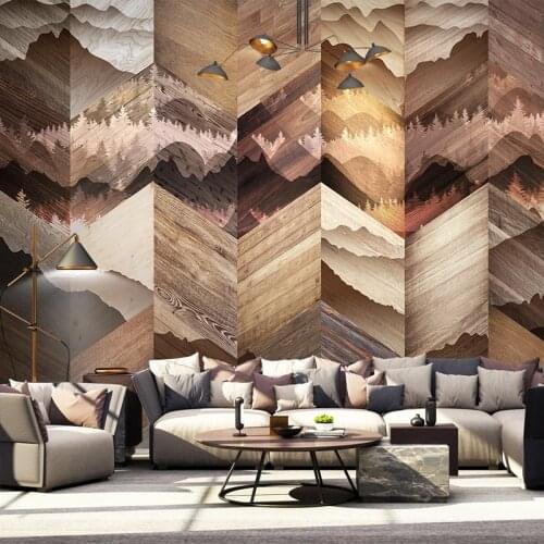 Custom Wallpaper Murals Pine Tree Forest Wood Board Wood Grain 3D Mural Modern Living Room Study Room Decoration Wall Painting