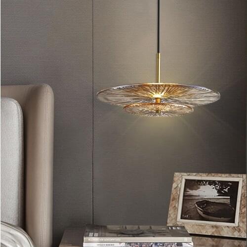 Modern Luxury LED Pendant Lights Restaurant Bedroom Corridor Creative Simple Fixtures Porch Copper Creative Glass Pendant Lamp