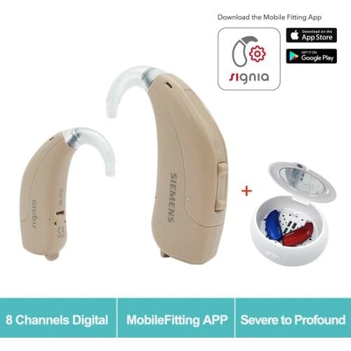 New Original Siemens Signia 8 Channels Digital BTE Hearing Aids RUN SP Hearing Aid UV Dryer