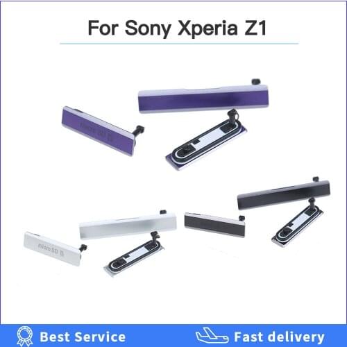 New USB Charging Port Dust Plug Cover + Micro SD Port + SIM Card Port Slot Waterproof for Sony Xperia Z1 L39H C6903 C6902