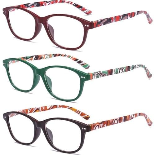 Reading Glasses for Men and Women Flexible Spring Hinge Readers with Pattern Design Fashion Presbyopic Spectacles +1.0 to 4.0
