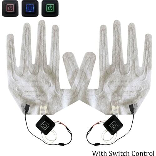 1PCS USB Heated Gloves Winter Warm Five-Finger Gloves Heating Pad Electric Film Heating Sheet Winter outdoor bike cycling Ski