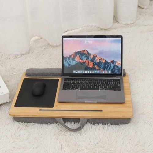 Portable Laptop Desk for Bed Tray Laptop Table with Mouse Pad Wrist Support Cushion Lightweight Tablet Phone Holder Lapdesks