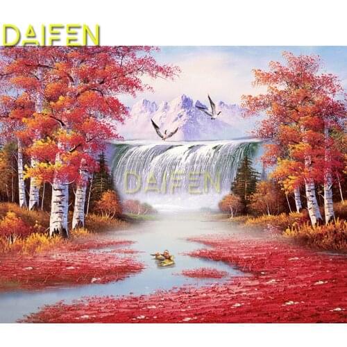 Full Round Diamond painting Cross stitch 5D DIY Diamond embroidery Full Square Diamond mosaic waterfall bird duck Maple leaf