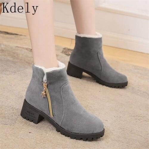 HOT Women Boots Winter Shoes Plus Size Hot Platform Female Warm Botas Mujer 2019 Booties Ankle For Women Snow Boots Black