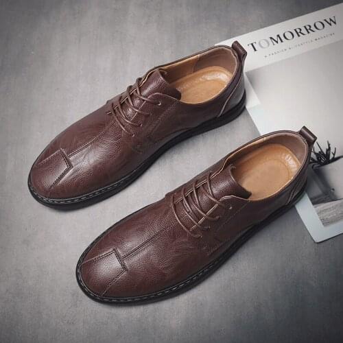 Black Casual Shoes Shoes Casual Men Flat Leather Zapatos Hombre Sapatos Fashion Mens Spring For Sport Mens Causal Hot Sale