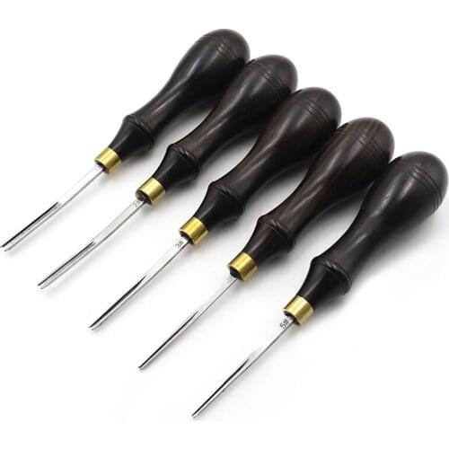 Sharp Leather Skiving Cutter Sandalwood Handle Alloy Steel Blade Leather Shovel knife Supplies DIY Leather Edger Trimming Tool